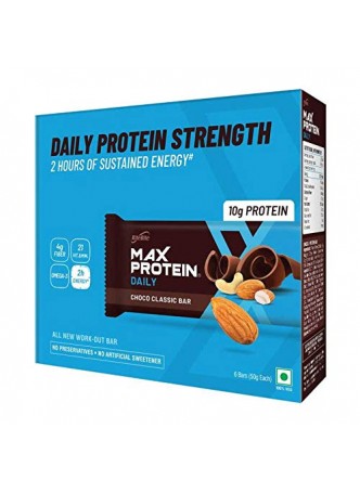 Ritebite Max Protein Daily Choco Classic Bars 300g Pack of 6 (50g x 6)